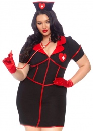 Leg Avenue - Bedside Babe Nurse Costume - Black - Plus size 照片