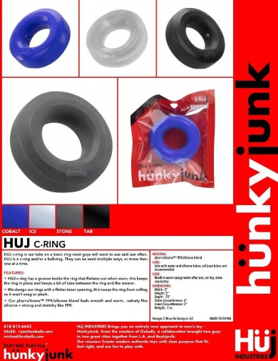 Hunkyjunk - Huj Cock Ring - Grey photo