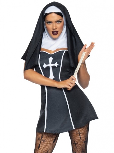 Leg Avenue - Naughty Nun Costume - Black - L photo