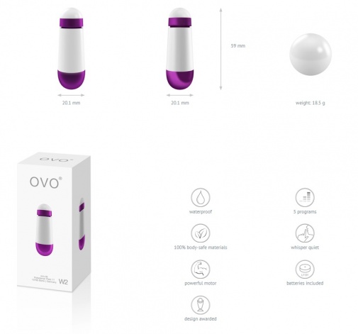 Ovo - W2 震動子彈 - 金屬紫色 照片