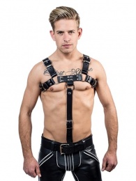 Mister B - Leather Chest Harness Extension Strap Saddle - Black photo