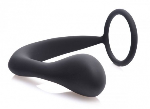 Prostatic Play - 前列腺刺激器與陰莖及睾丸環 - 黑色 照片