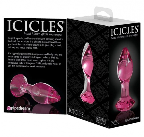 Icicles - 玻璃珠宝款后庭按摩器79号 - 粉红色 照片