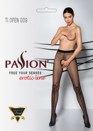Passion - Tiopen 009 Pantyhose - Black - 1/2 photo
