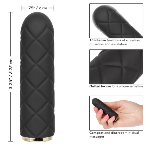 CEN -  衍縫格紋的子彈形震動器 - 黑色 照片