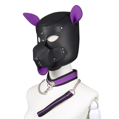 MT - Face Mask w Leash - Purple/Black photo