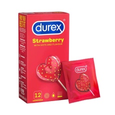 Durex - Strawberry Flavoured Dotted 12's pack photo