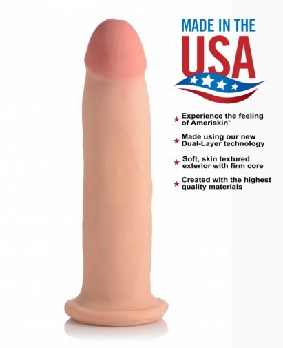 USA Cocks - 9" Ultra Real Dual Layer Dildo - Flesh photo