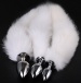 MT- Anal Plug M-size with White fur tail photo-2