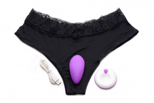 Frisky - Naughty Knickers Vibrating Panty w/ Remote Control - Purple photo