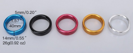 MT - Cock Ring Multicolor Flat 40mm - Gold photo