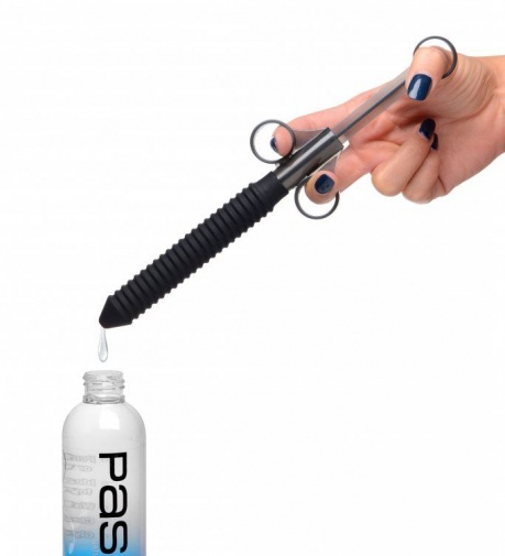 CleanStream - Ribbed Silicone Lube Launcher - Black photo