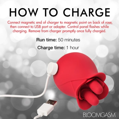 Bloomgasm - Rose Fondle Clit Stimulator - Red photo