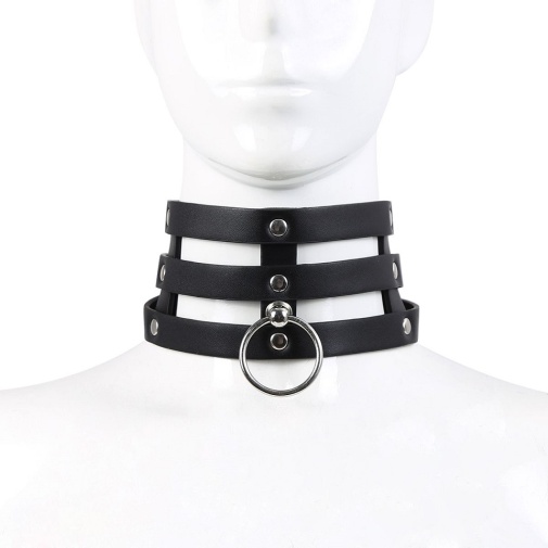 Kiotos - Tripple O-Ring Strap Collar - Black photo