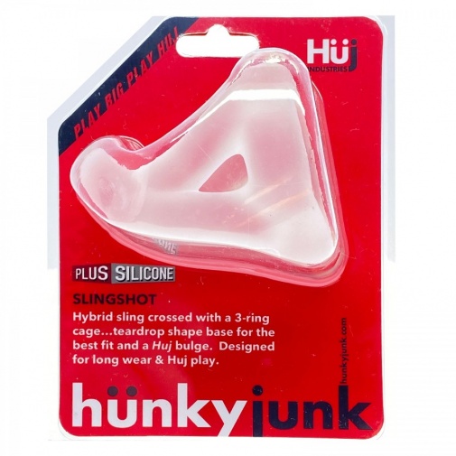 Hunkyjunk - Slingshot Teardrop 立體陰莖環 - 冰白色 照片