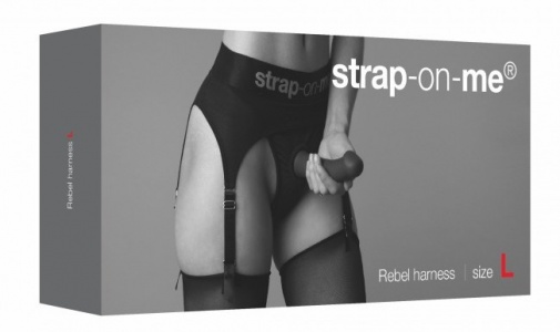 Strap-On-Me - Rebel 穿戴式束带连吊袜带 - 黑色 - L 照片