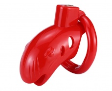 MT - 塑膠貞操鎖連金屬鎖 - 紅色 照片