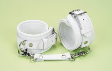 Liebe Seele - Leather Ankle Cuffs - White photo