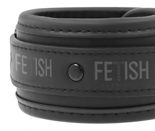 Fetish Submissive - Vegan Leather Ankle Cuffs - Black photo