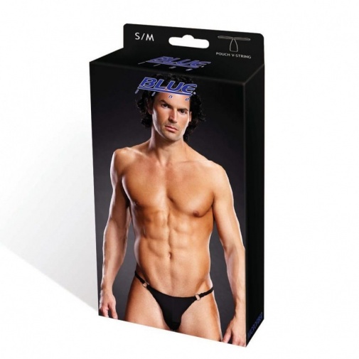 Blueline - Performance Microfiber Thong with Metal Rings - Black - S/M photo