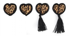 Toynary - SM05 Leopard Heart Nipple Covers w Playful Tassels photo