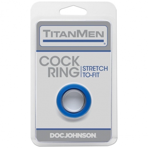 Doc Johnson - TitanMen Stretch-to-Fit Cock Ring- Blue photo