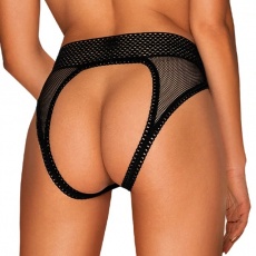 Obsessive - Strapelie Crotchless Panties - Black - S/M photo