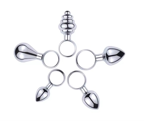 MT - Tiny Spiral Butt Plug w Ring - Silver 照片