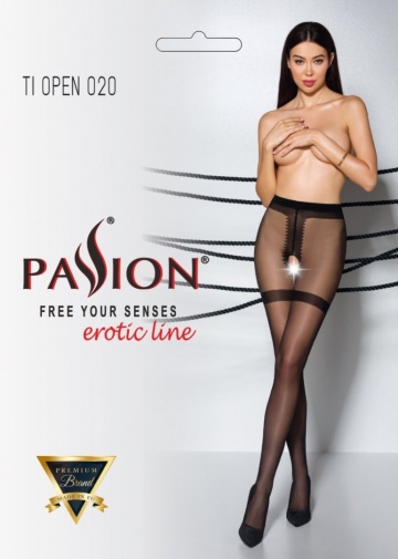 Passion - Tiopen 020 Pantyhose - Black - 1/2 photo