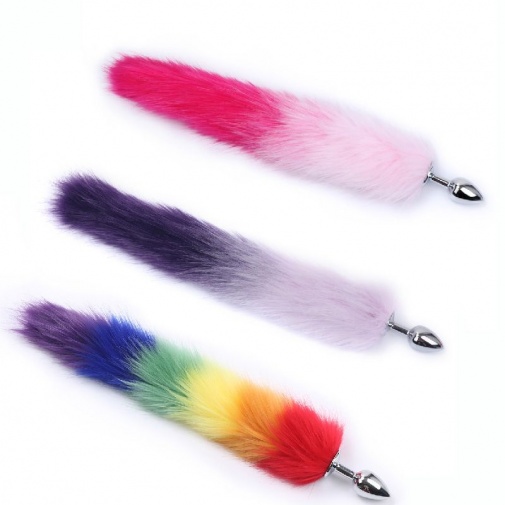 MT - Anal Plug S-size with Artificial wool tail - Pink photo