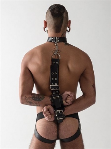 Mister B - Leather Slave Collar w Cuffs - Black photo