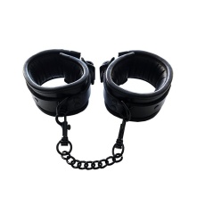 Rouge - Leather Padded Wrist Cuffs - Total Black  照片