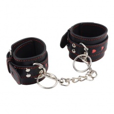 Toynary - SM16 Heart Leather Handcuffs - Black photo