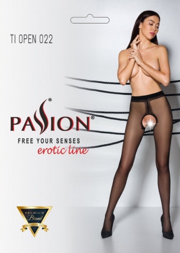 Passion - Tiopen 022 Pantyhose - Black - 3/4 photo