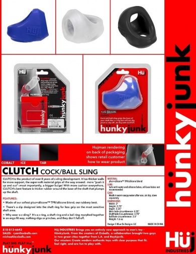 Hunkyjunk - Clutch Cock & Ball Sling - Black photo