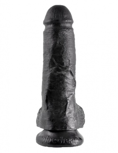 King Cock - 8″ Cock With Balls - Black photo