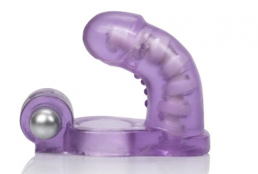 CEN - 雙重穿透震動陰莖環 - 紫色 照片