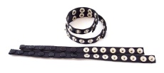 Rouge - Leather Double Multi Snap Strap - Black photo