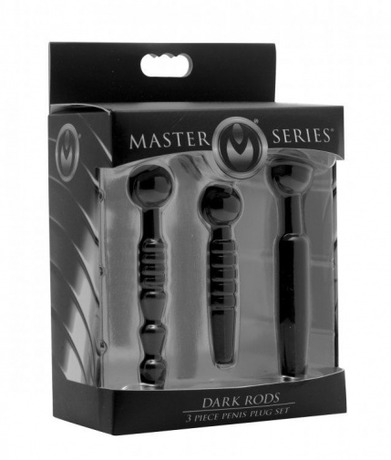  Master Series - Dark Rods 3件陰莖插頭套裝 - 黑色 照片
