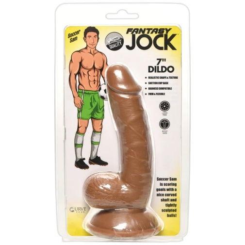 Jock - 足球员Sam 的 7" 仿真阳具配睾丸 - 肉色 照片