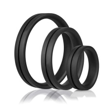 The Screaming O - RingO Pro 3 Soft Stretchy Cock Rings - Black photo