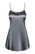 Obsessive - Satinia 連衣裙和丁字褲 - 灰色 - L/XL 照片-5