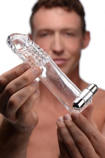 Size Matters - Penis Extender Vibro Sleeve with Bullet - Transparent photo