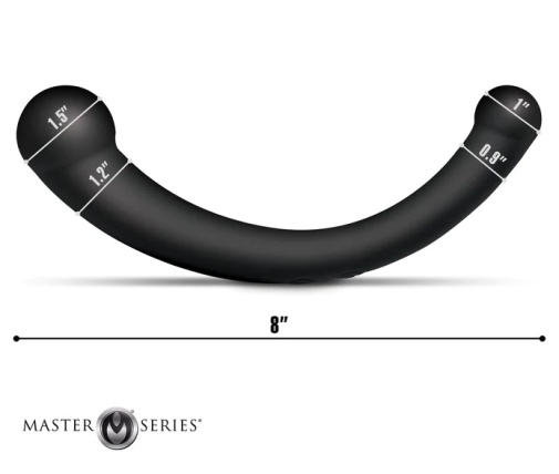Master Series - Vibra-Crescent 彎月雙頭仿真陽具 - 黑色 照片