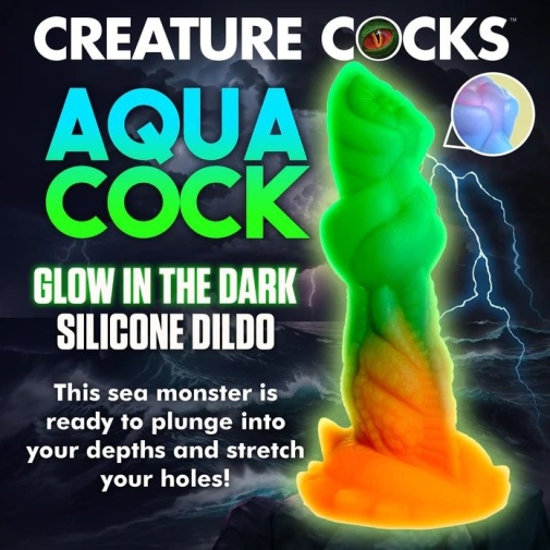 Creature Cocks - Glow Aqua Dildo photo