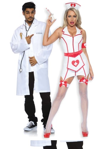 Leg Avenue - ER Hottie Nurse Vinyl Costume - White - L photo