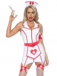 Leg Avenue - ER Hottie Nurse Vinyl Costume - White - L photo