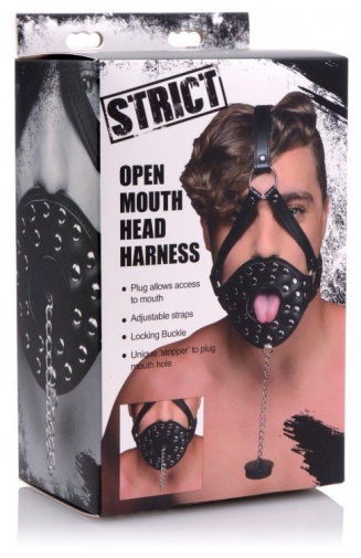 Strict - 可掲式口罩型口塞 - 黑色 照片