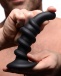 Prostatic Play - Coiled Swirl 震動矽膠肛塞連遙控 - 黑色 照片-2