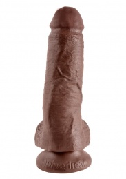 King Cock - 8" Cock With Balls - Brown photo